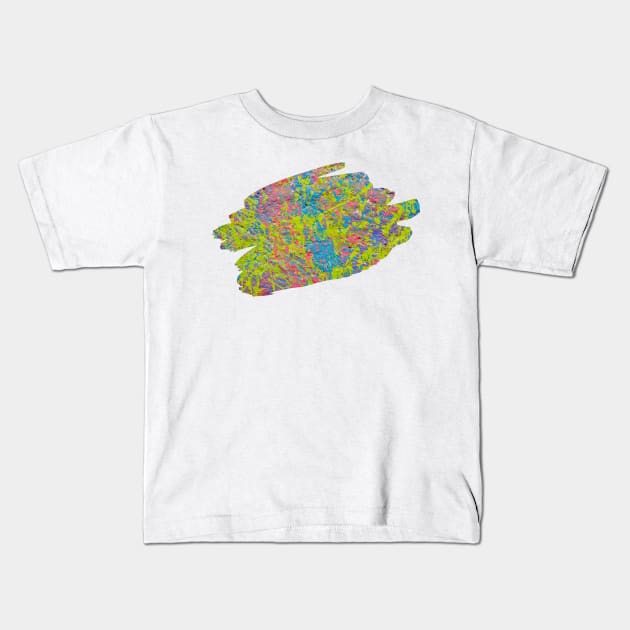 Green Graffiti Splash Art Print Kids T-Shirt by Auto-Prints